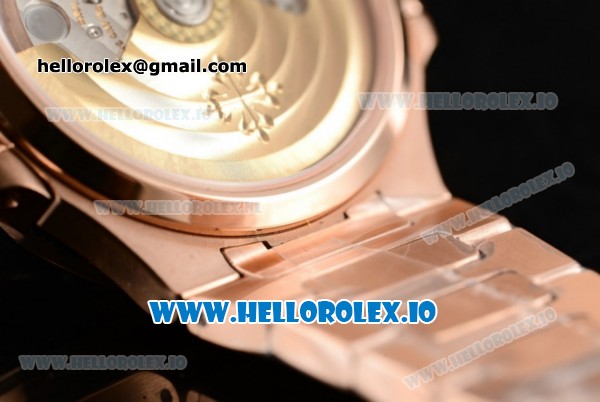 Patek Philippe Nautilus Miyota 9015 Automatic Rose Gold Case White Dial With Stick Markers Rose Gold Bracelet - Click Image to Close